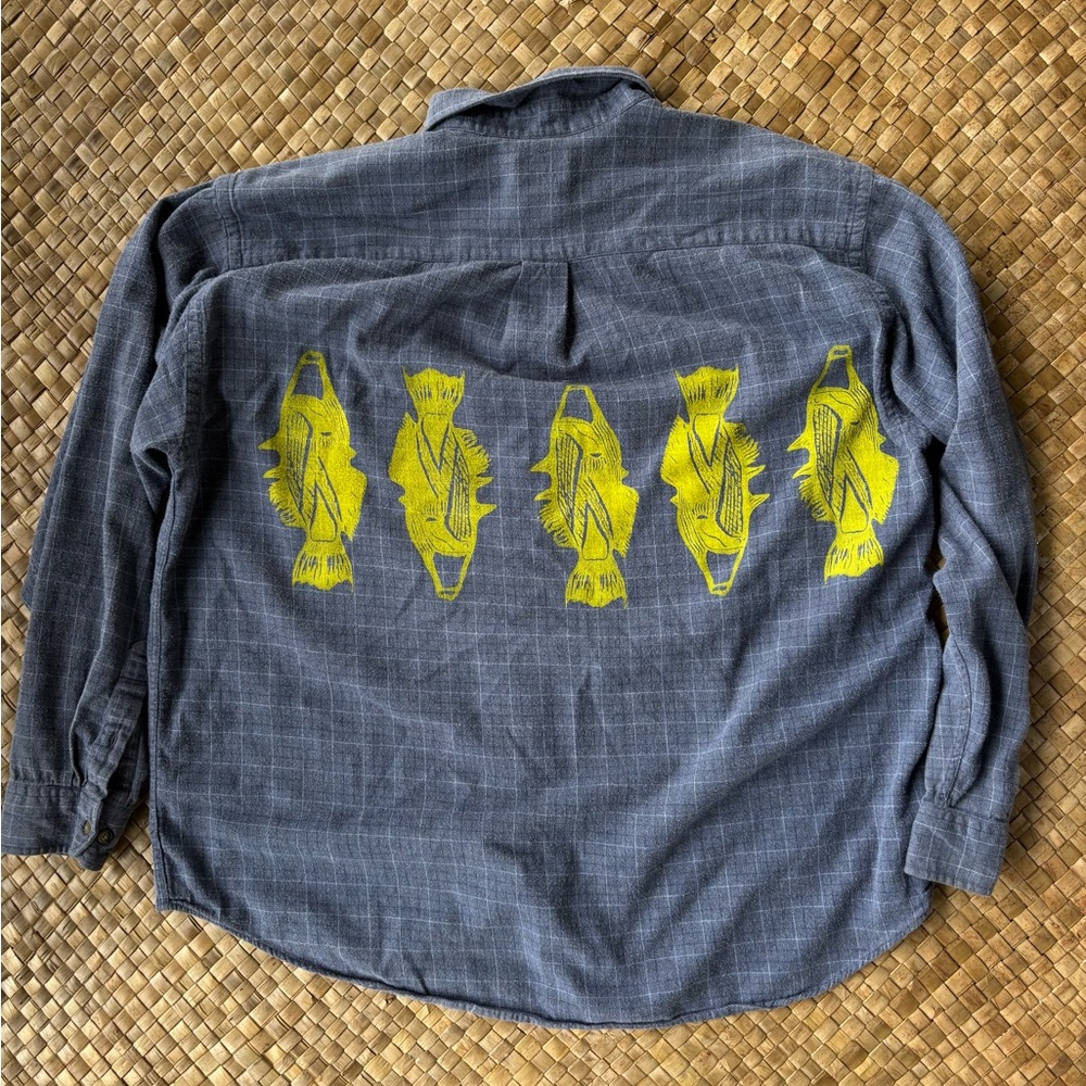Bass men’s HANDPRINTED flannel